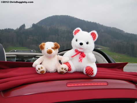 Riskko and Pink Lips enjoying the air in their new Italian Convertible