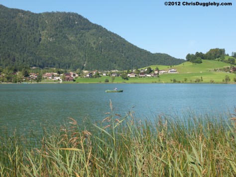 Rowing Solo on the Thiersee Lake in the Austrian Tyrol Rowing Solo on the Thiersee Lake in the Austrian Tyrol