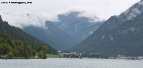 The clouds creep over the mountains from Germany in the North into the Achensee valley The clouds creep over the mountains from Germany in the North into the Achensee valley