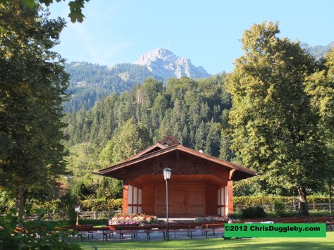 A fantastic mountain backdrop for the bandstand at Bayrischzell A fantastic mountain backdrop for the bandstand at Bayrischzell