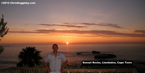 Sunset Rocks, Llandudno, Cape Town doing what it says on the tin as the sun goes down