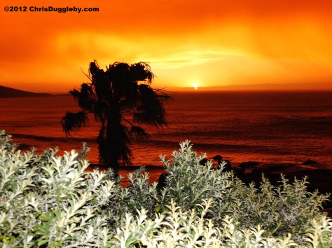 Sunset Rocks: a rainy but beautiful red sunset