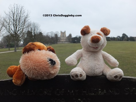 At the side of the huge park surrounding Wayne Manor RISKKO and Sid take a rest before moving on to meet some more friends