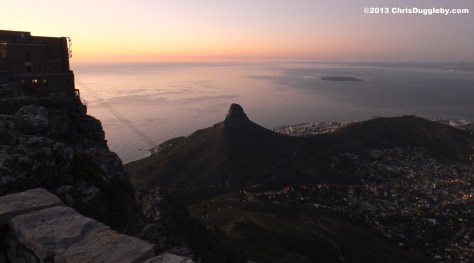 After sunset it is time to take the last cable car down Table Mountain before the mountain ghosts arrive