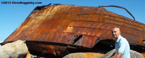 Climbing down to the Oudeschip peninsula (which is an island at high tide) you can inspect at close quarters the remains of the SS Harvest Capella, a fishing vessel that ran aground in a storm on 7th October 1987.