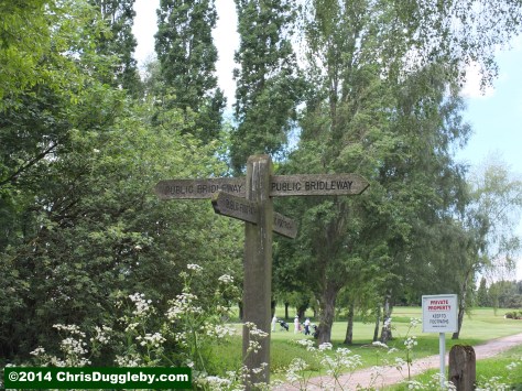 Sign Post Indicating Right Of Way Along Hoebridge Golf Course