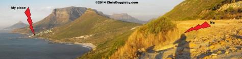 Sunset Rocks (left) and Sandy Bay beach (right) taken from Karbunkel Mountain near Cape Town