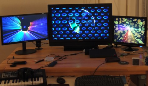 The next step is to get my dad a docking station so he can attach 3 screens to his lap-top (Thanks to Pascal for my birthday present enabling this multi-viewing arrangement for the Alpine studio) 