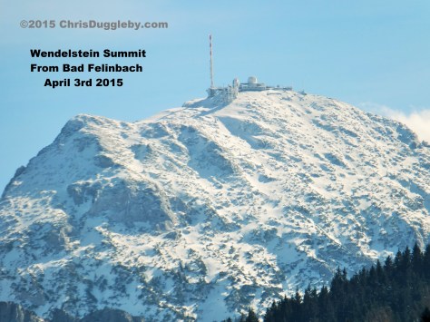 Summit of the Bavarian Wendelstein mountain showing the weather station and observatory (taken from the VALIUMM recording studio)