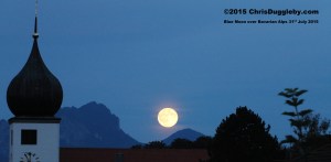 3 Blue and White - Bavarian State colours - on July 31st even the moon was blue in Bad Feilnbach