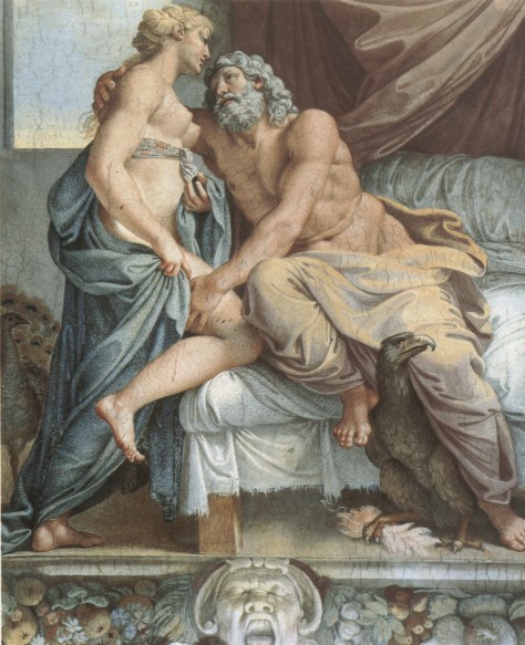 Greek Gods Jupiter and Juno debating multiple orgams by Annibale Carracci 1597