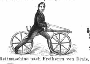 In the Early Days Riders Had Freedom from Pedals. As Here With Von Drais' 1818 'Reitmschine' (Riding Machine) 
