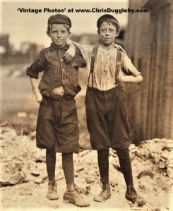 Frank Clark (left) and Ashby Corbin (right) - Two 'Carrying In Boys' who work Night Shifts 1911