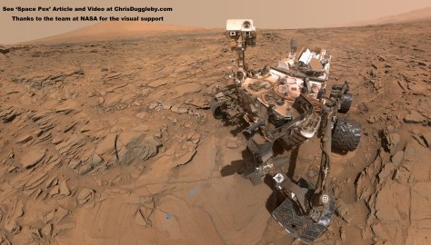 Selfie on Mars by the Curiosity rover drilling for bugs 