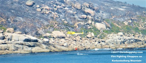 Cape Town Firefighting chopper gets a load of water from the ocean