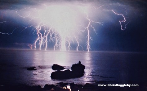July 28th 1977 the MV Romelia was being towed from Greece to a scrap yard in Asia when it ran aground on Sunset Rocks during a storm (picture courtesy of Ian Mcpherson)