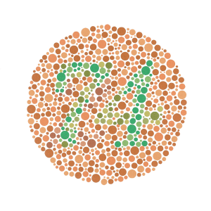 Can you see the number? This is a common test for colourblindness which can by due to a mutation on the X chromosome.